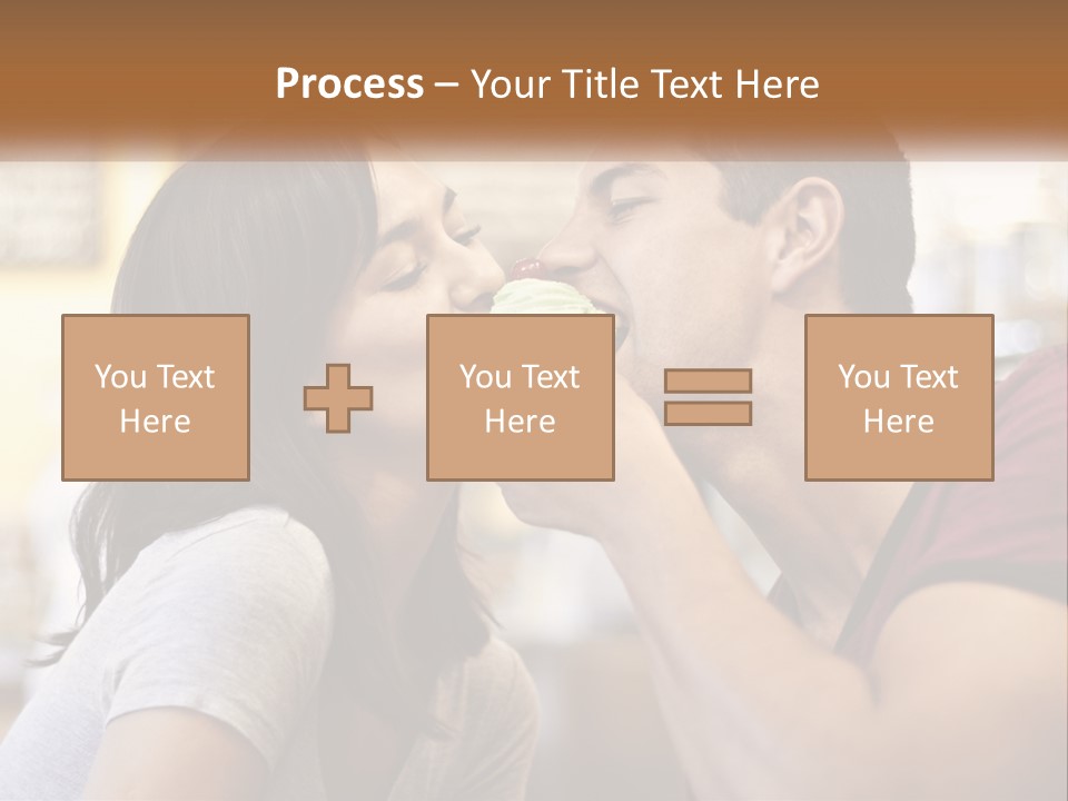 A Man And Woman Eating A Sandwich Together PowerPoint Template