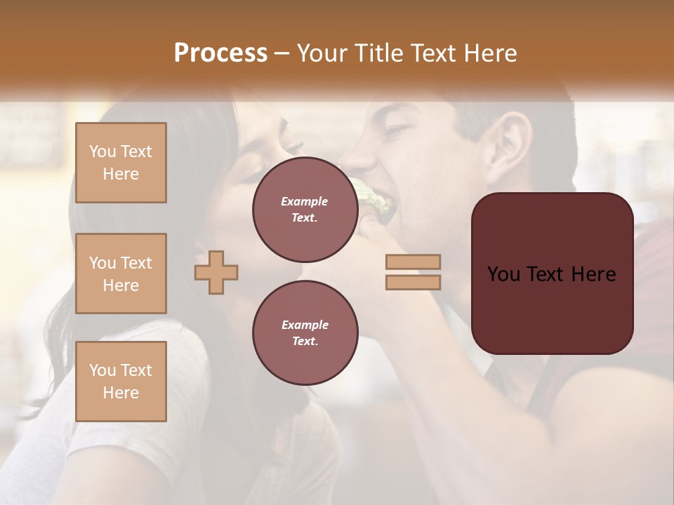 A Man And Woman Eating A Sandwich Together PowerPoint Template