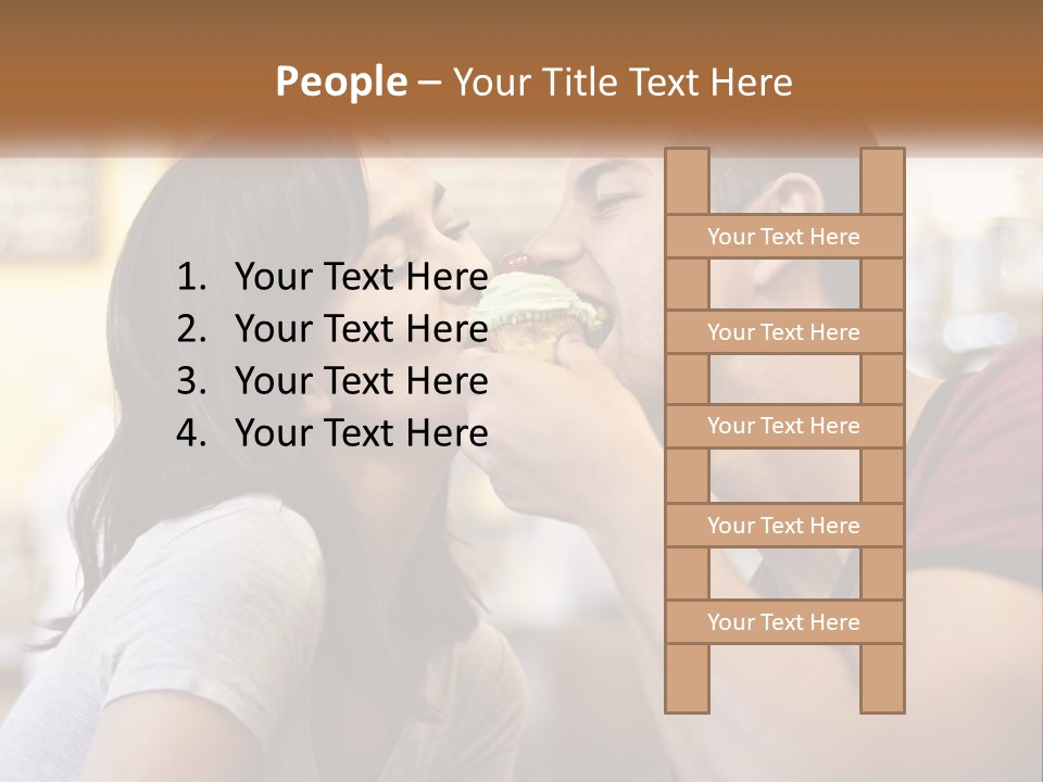 A Man And Woman Eating A Sandwich Together PowerPoint Template