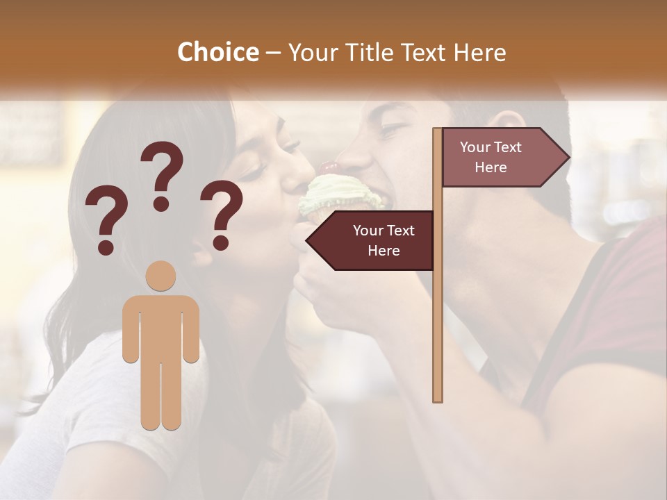 A Man And Woman Eating A Sandwich Together PowerPoint Template