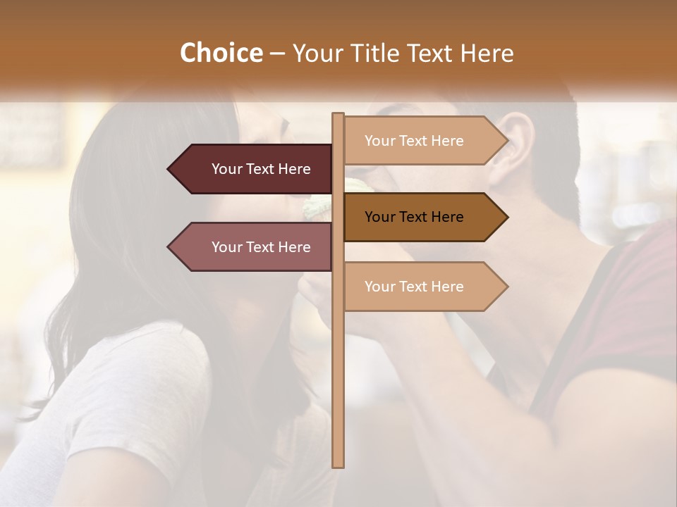 A Man And Woman Eating A Sandwich Together PowerPoint Template