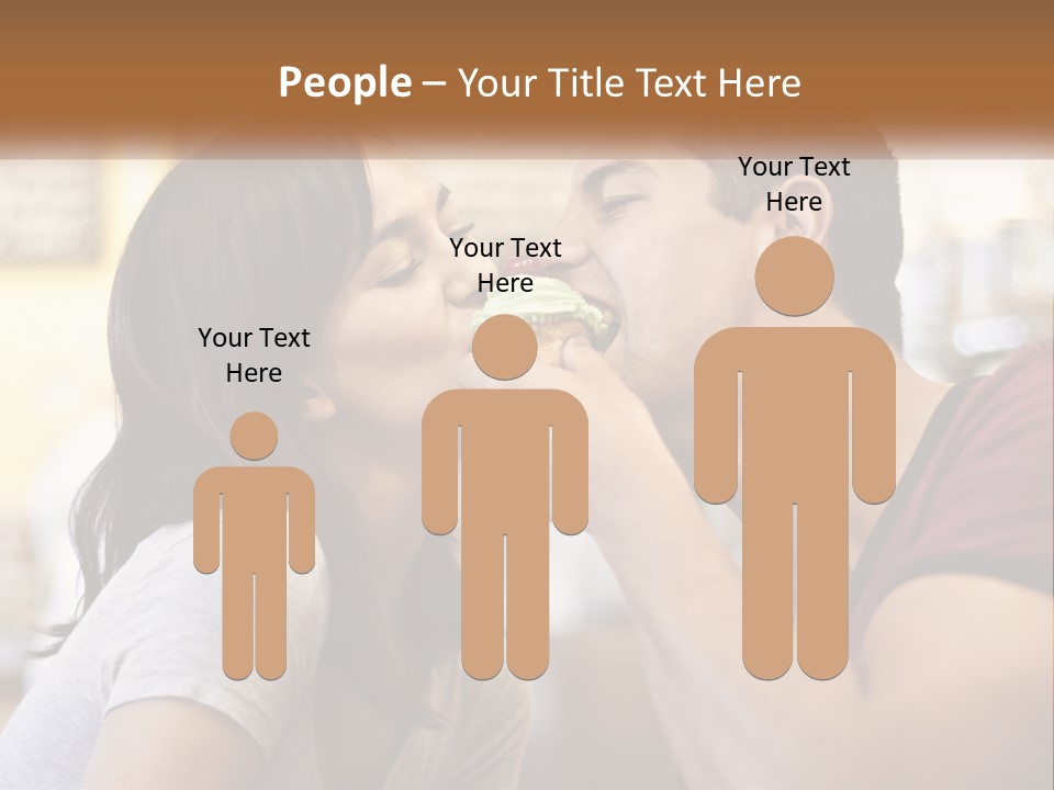 A Man And Woman Eating A Sandwich Together PowerPoint Template