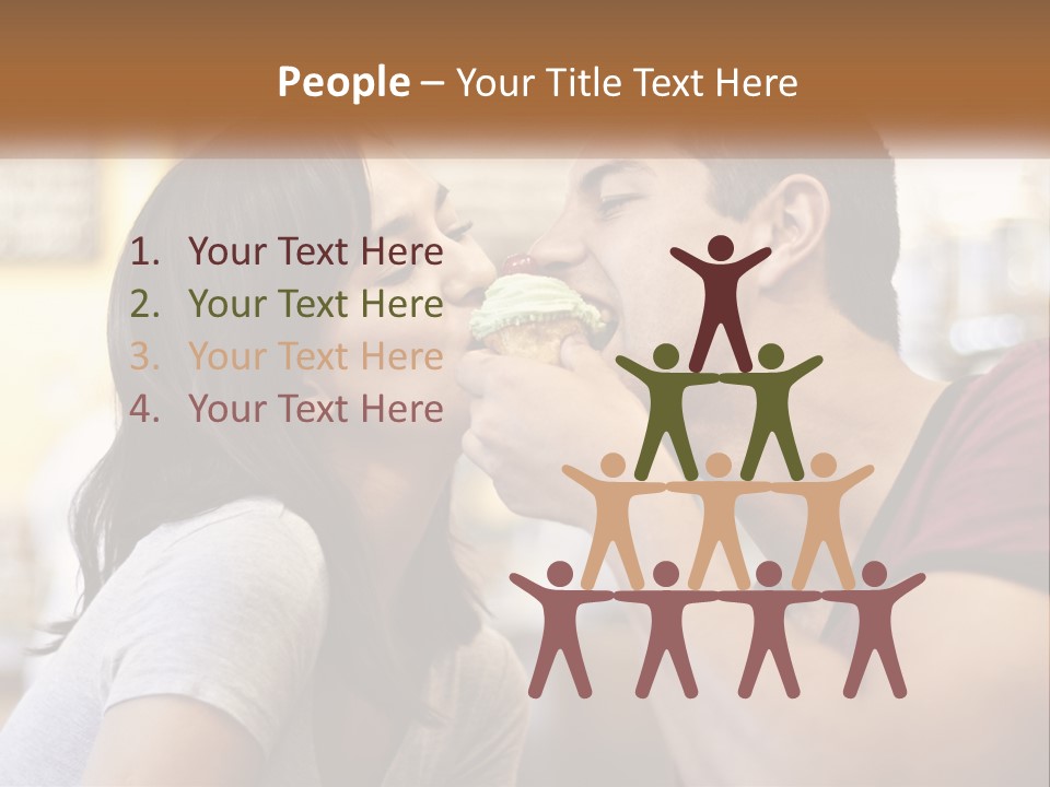 A Man And Woman Eating A Sandwich Together PowerPoint Template