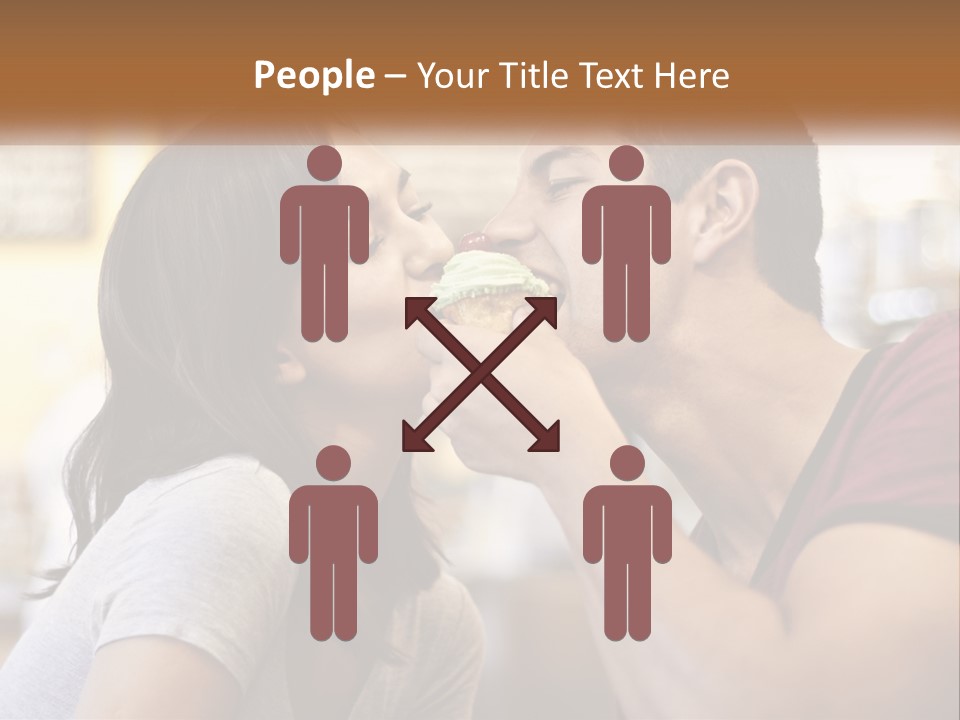 A Man And Woman Eating A Sandwich Together PowerPoint Template