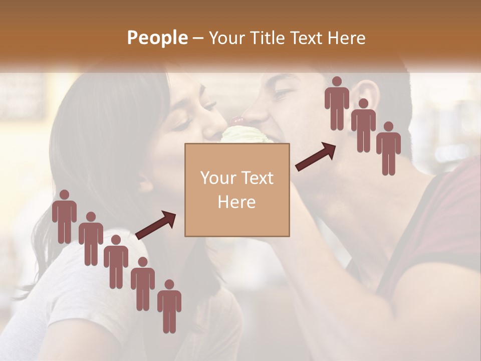 A Man And Woman Eating A Sandwich Together PowerPoint Template
