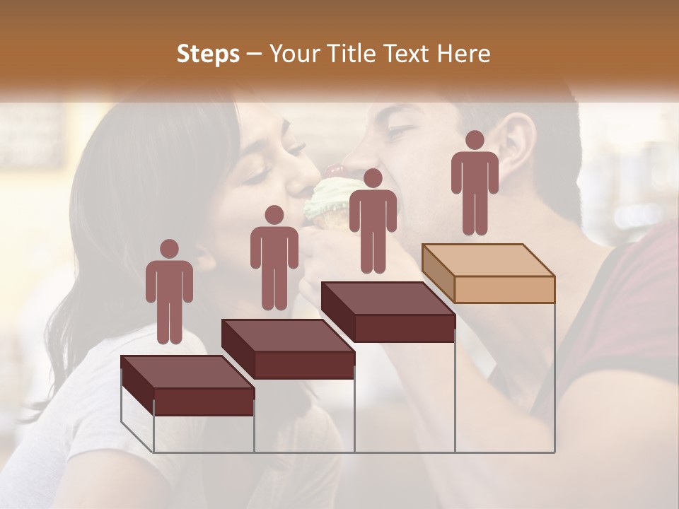 A Man And Woman Eating A Sandwich Together PowerPoint Template