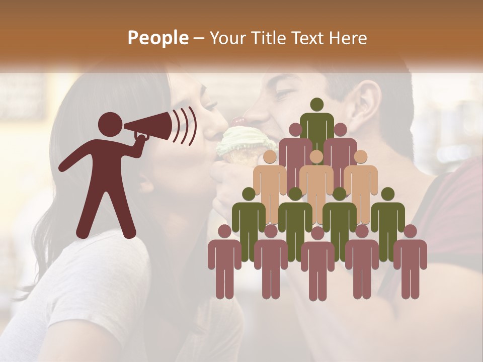 A Man And Woman Eating A Sandwich Together PowerPoint Template