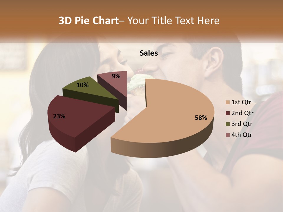 A Man And Woman Eating A Sandwich Together PowerPoint Template