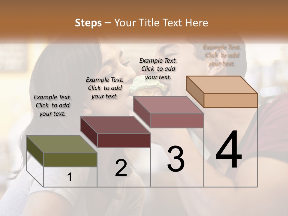 A Man And Woman Eating A Sandwich Together PowerPoint Template