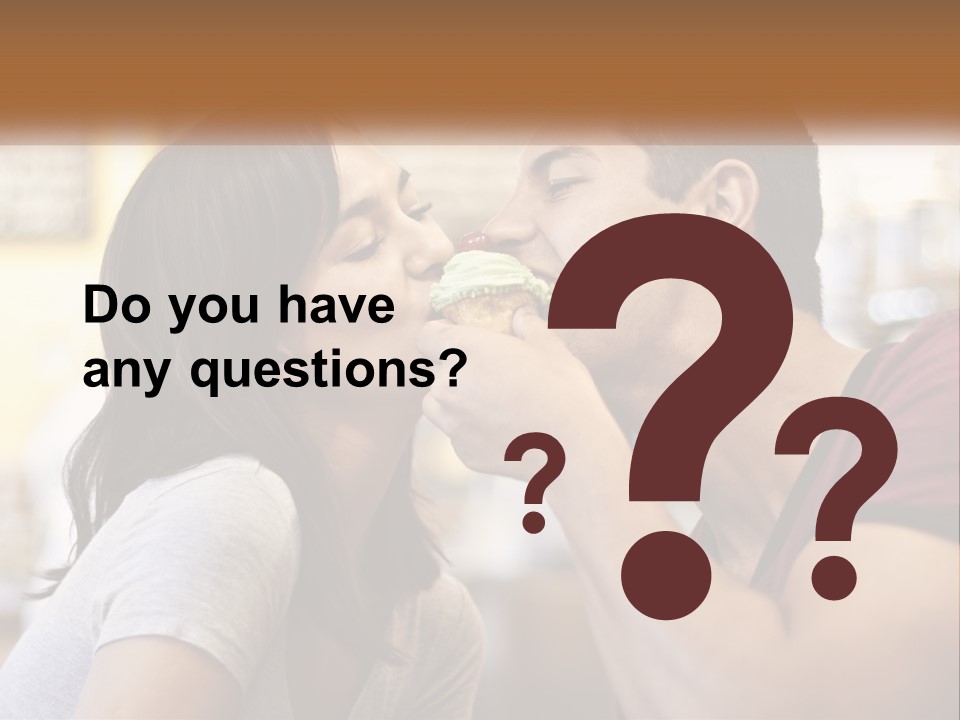 A Man And Woman Eating A Sandwich Together PowerPoint Template