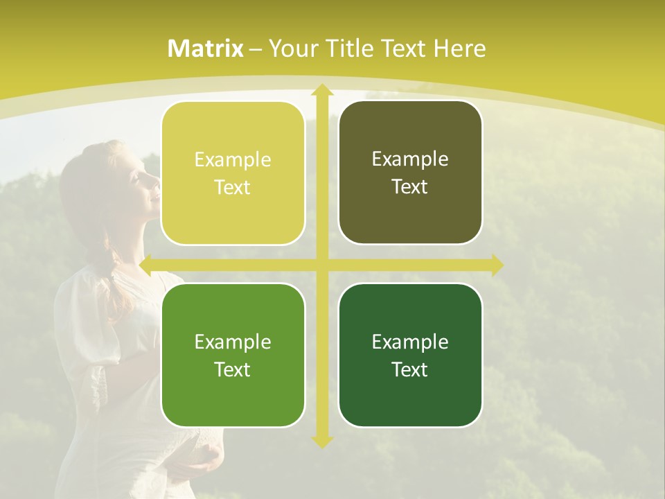 A Woman Standing In Front Of A Green Hillside PowerPoint Template