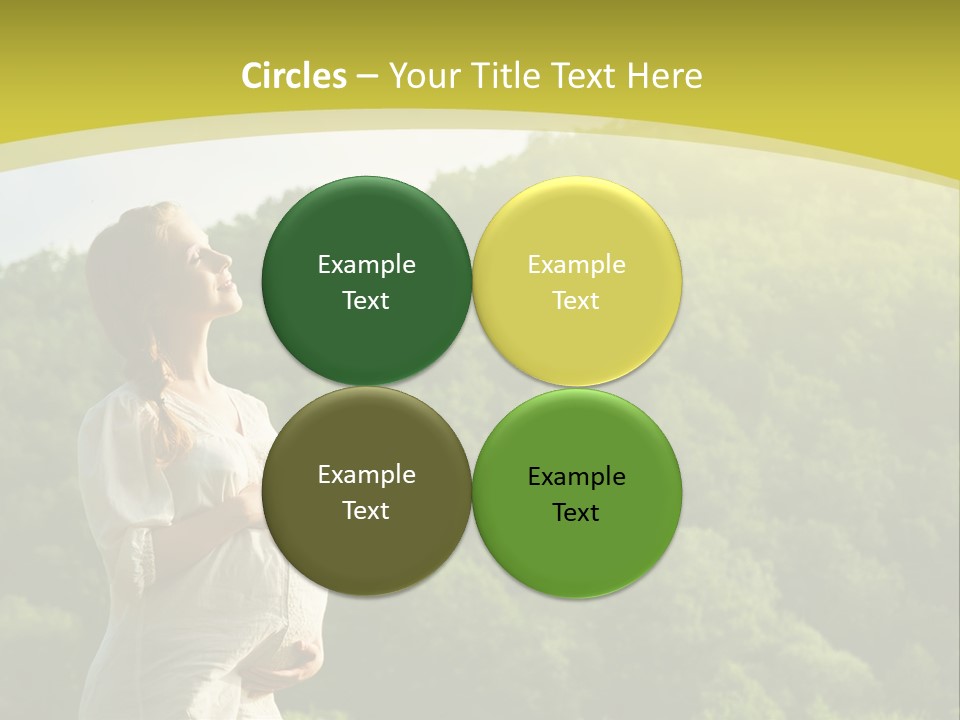 A Woman Standing In Front Of A Green Hillside PowerPoint Template