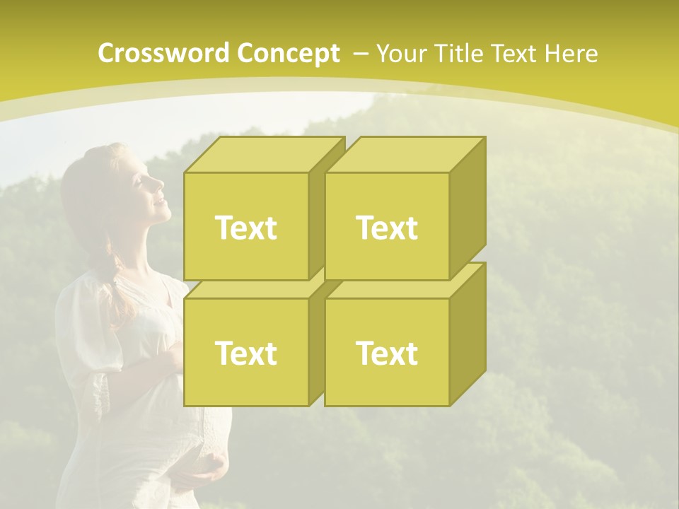 A Woman Standing In Front Of A Green Hillside PowerPoint Template