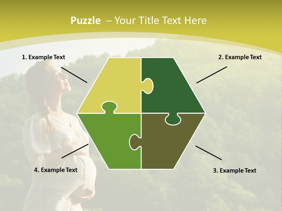 A Woman Standing In Front Of A Green Hillside PowerPoint Template