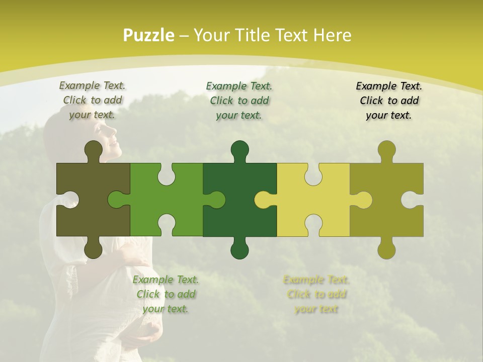 A Woman Standing In Front Of A Green Hillside PowerPoint Template