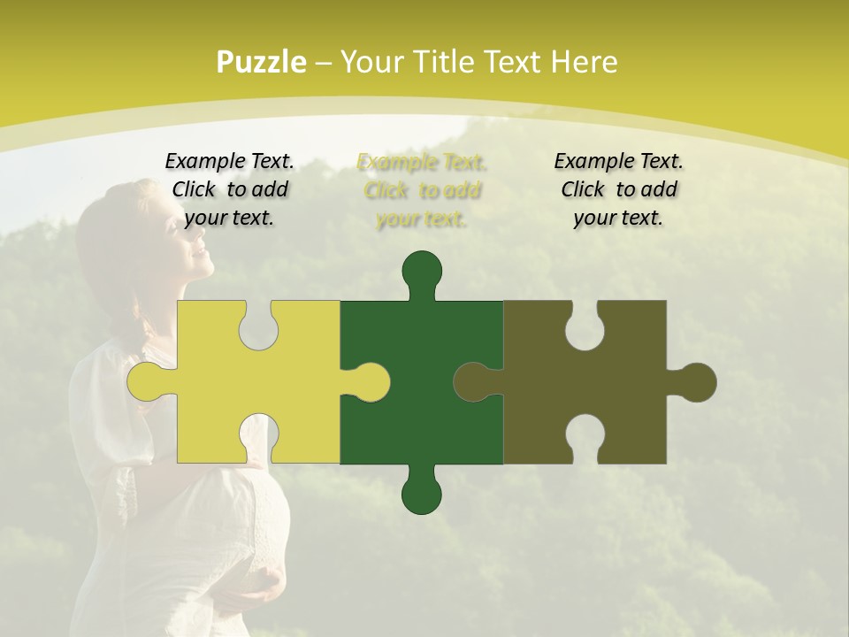 A Woman Standing In Front Of A Green Hillside PowerPoint Template