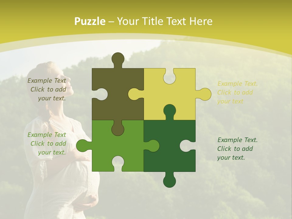 A Woman Standing In Front Of A Green Hillside PowerPoint Template