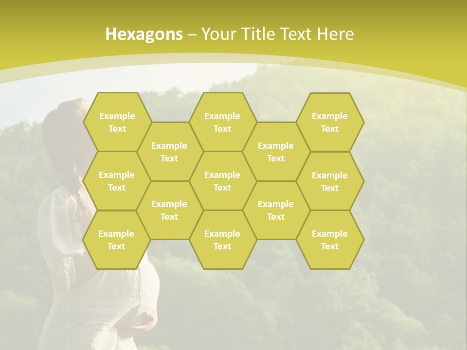 A Woman Standing In Front Of A Green Hillside PowerPoint Template