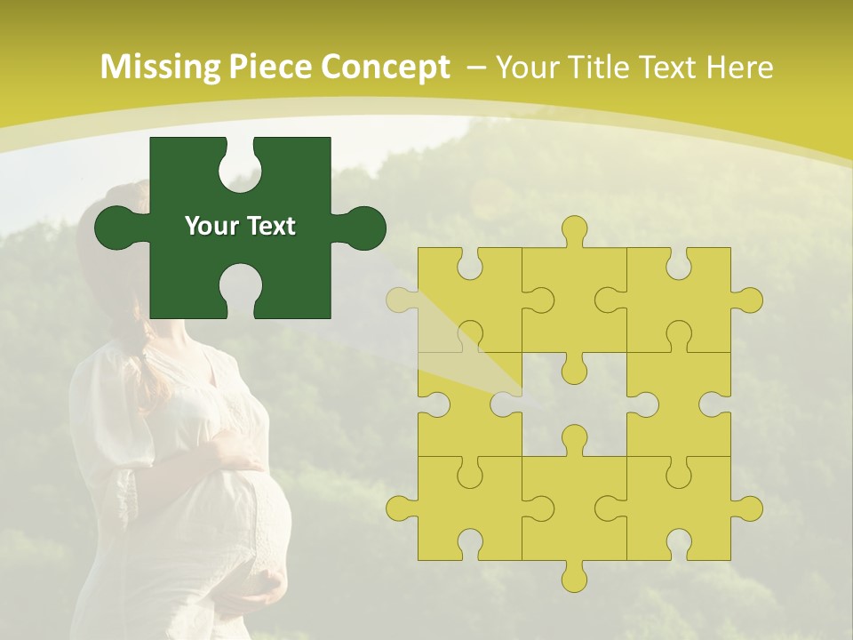 A Woman Standing In Front Of A Green Hillside PowerPoint Template