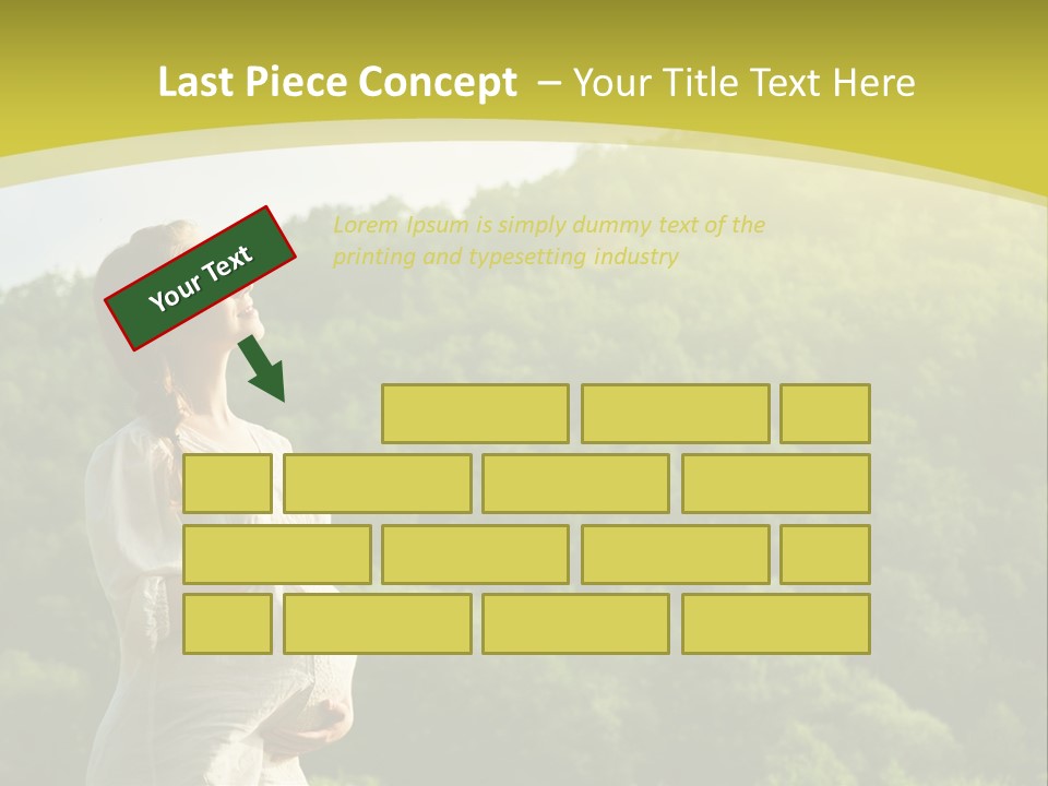 A Woman Standing In Front Of A Green Hillside PowerPoint Template