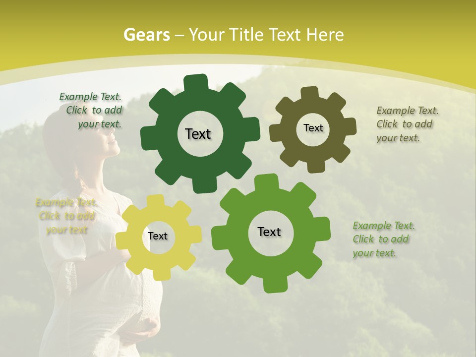 A Woman Standing In Front Of A Green Hillside PowerPoint Template