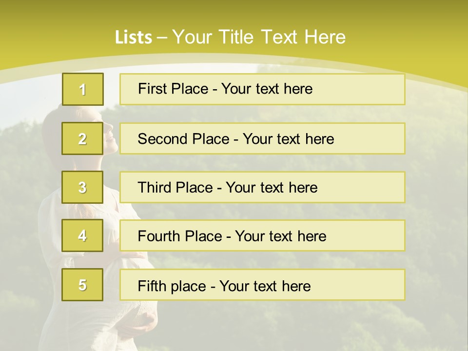 A Woman Standing In Front Of A Green Hillside PowerPoint Template