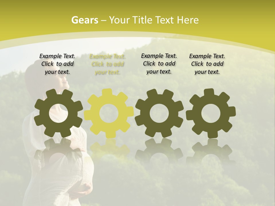 A Woman Standing In Front Of A Green Hillside PowerPoint Template