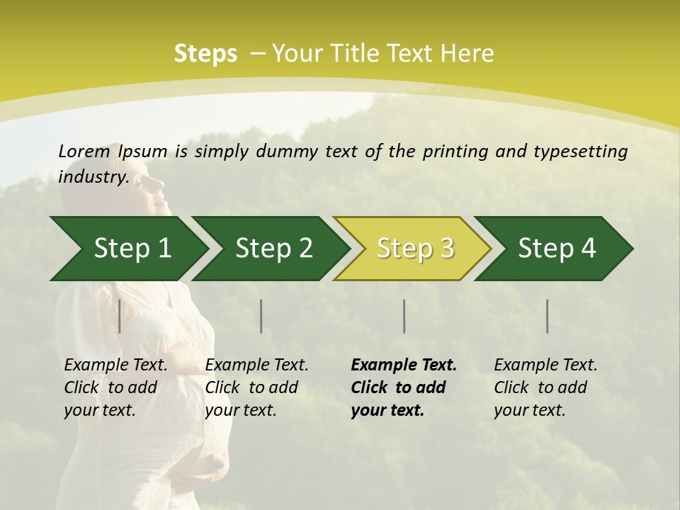 A Woman Standing In Front Of A Green Hillside PowerPoint Template