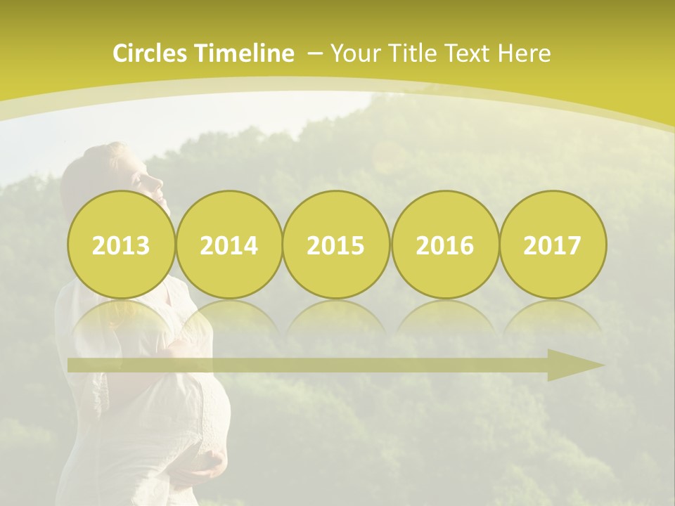 A Woman Standing In Front Of A Green Hillside PowerPoint Template