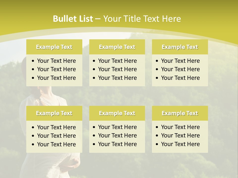 A Woman Standing In Front Of A Green Hillside PowerPoint Template