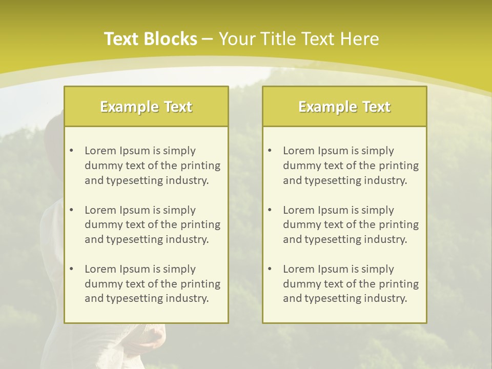 A Woman Standing In Front Of A Green Hillside PowerPoint Template