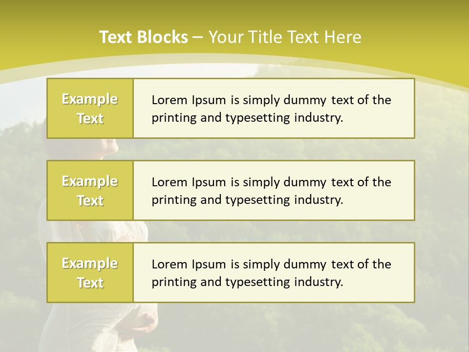 A Woman Standing In Front Of A Green Hillside PowerPoint Template