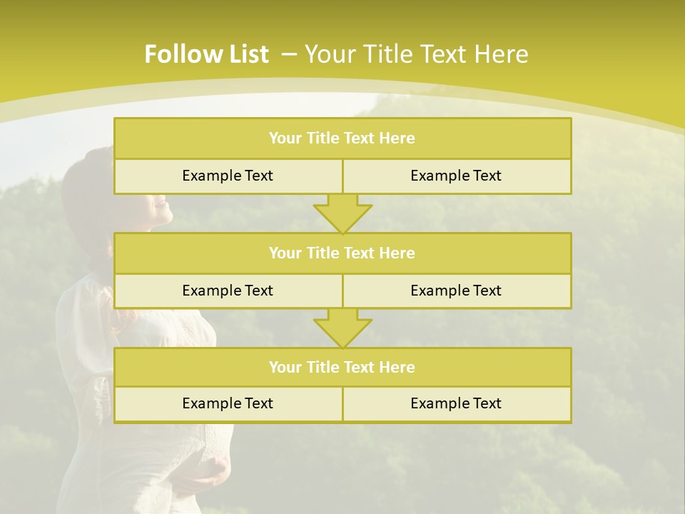A Woman Standing In Front Of A Green Hillside PowerPoint Template