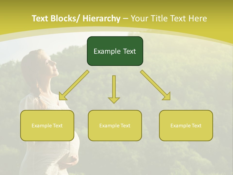 A Woman Standing In Front Of A Green Hillside PowerPoint Template