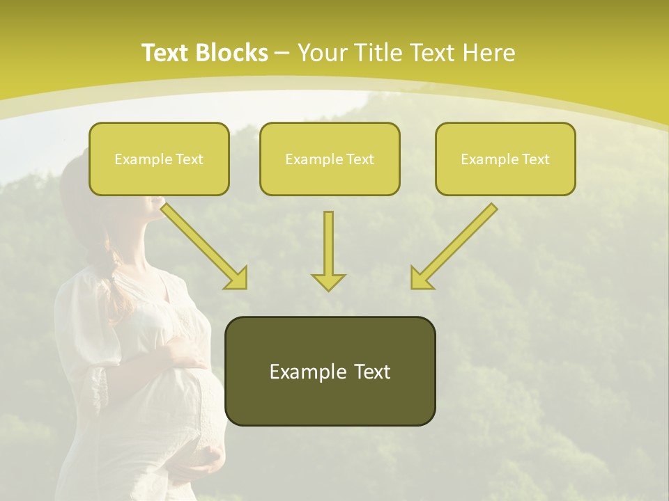 A Woman Standing In Front Of A Green Hillside PowerPoint Template