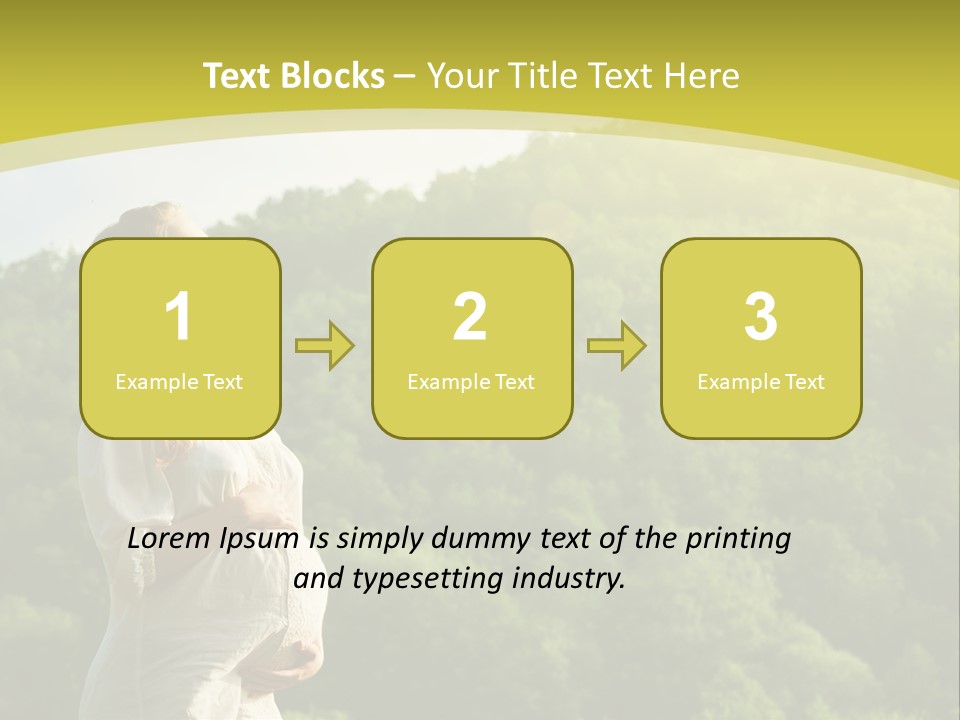 A Woman Standing In Front Of A Green Hillside PowerPoint Template