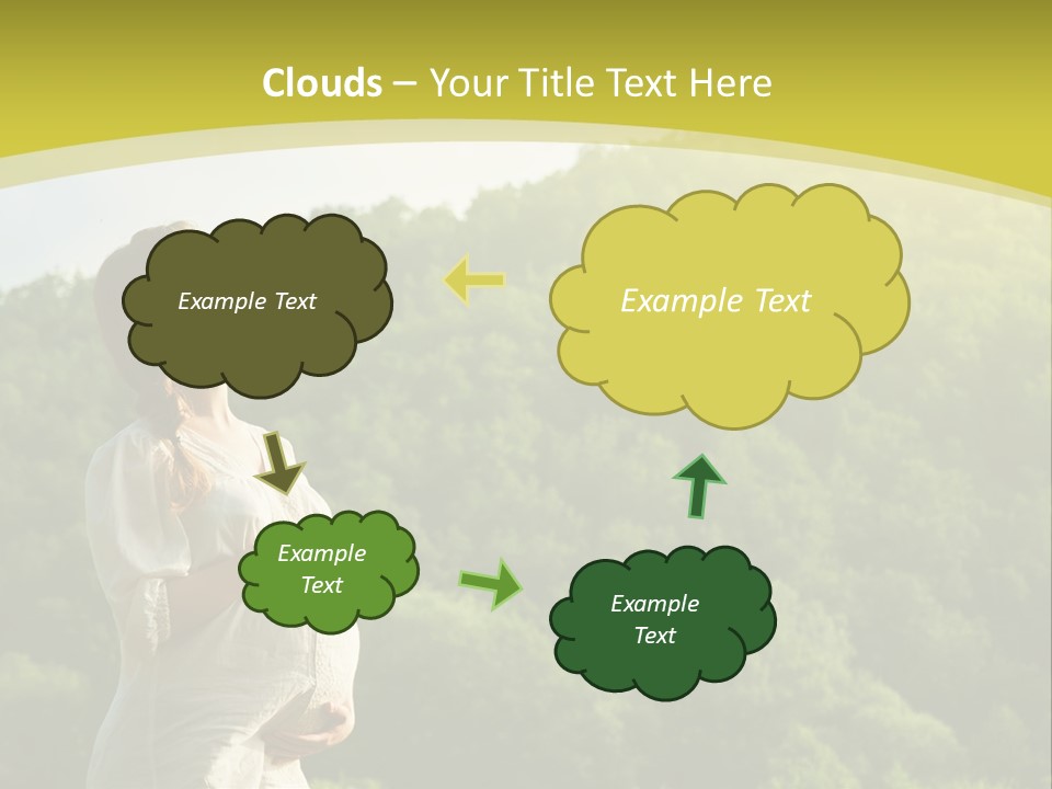 A Woman Standing In Front Of A Green Hillside PowerPoint Template