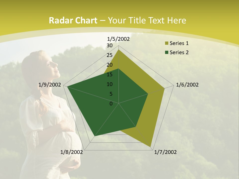 A Woman Standing In Front Of A Green Hillside PowerPoint Template