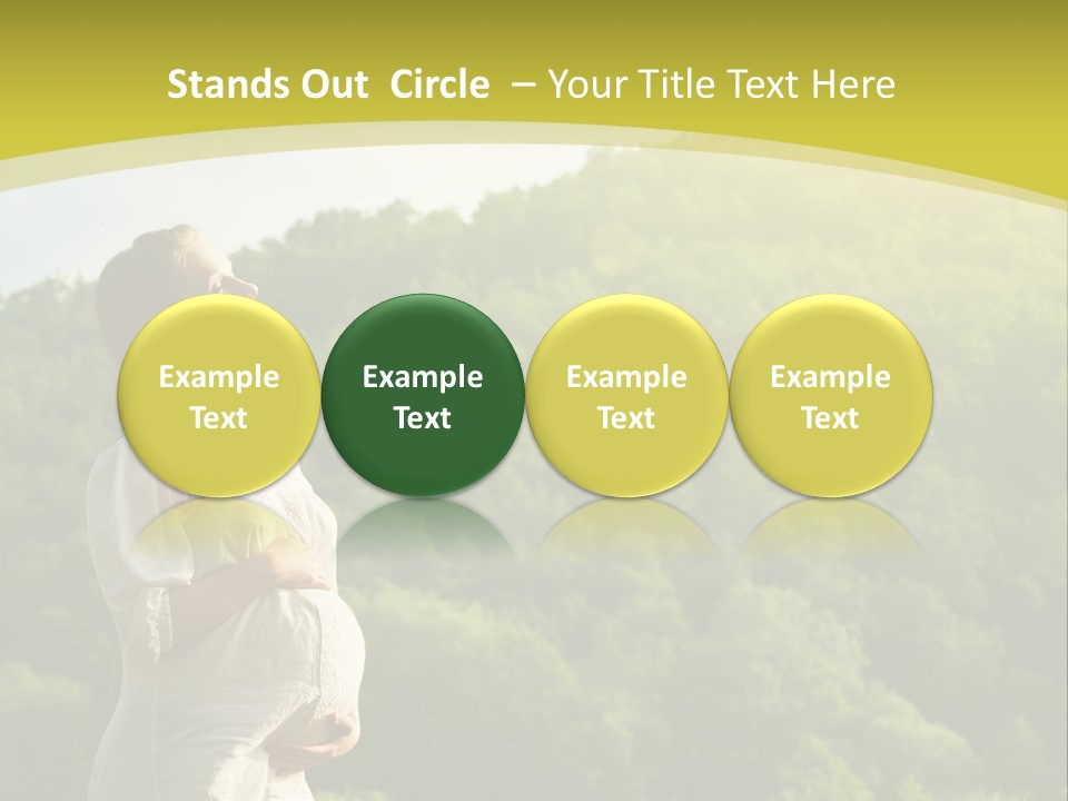A Woman Standing In Front Of A Green Hillside PowerPoint Template