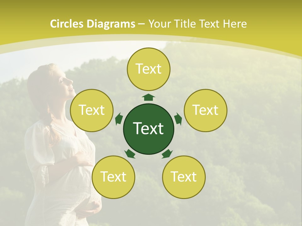 A Woman Standing In Front Of A Green Hillside PowerPoint Template