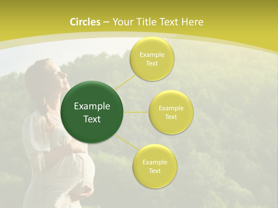 A Woman Standing In Front Of A Green Hillside PowerPoint Template