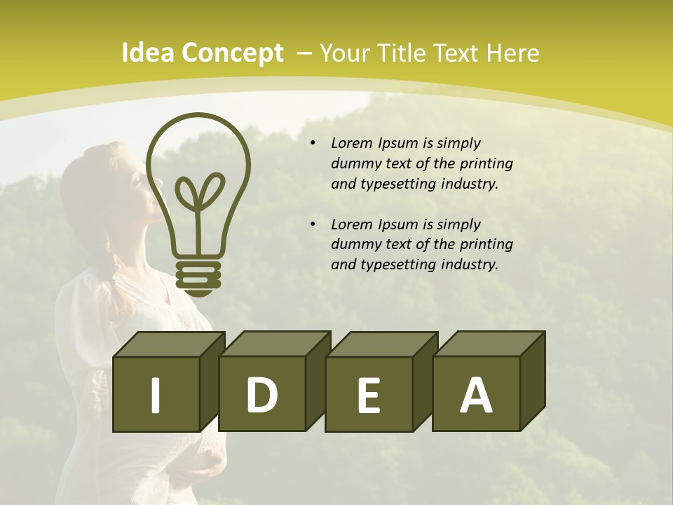 A Woman Standing In Front Of A Green Hillside PowerPoint Template