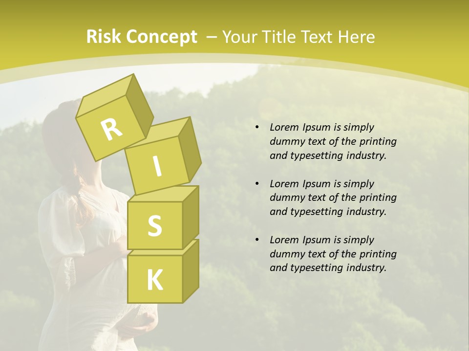 A Woman Standing In Front Of A Green Hillside PowerPoint Template