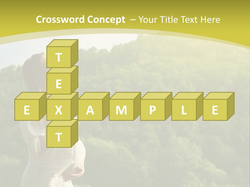 A Woman Standing In Front Of A Green Hillside PowerPoint Template