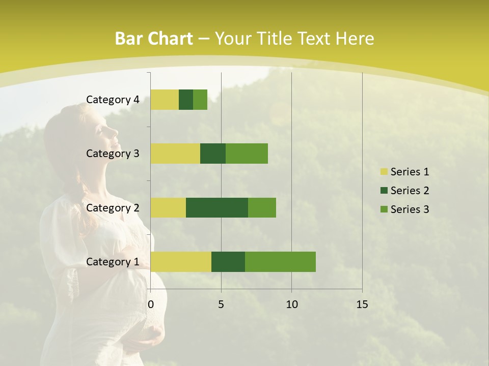 A Woman Standing In Front Of A Green Hillside PowerPoint Template