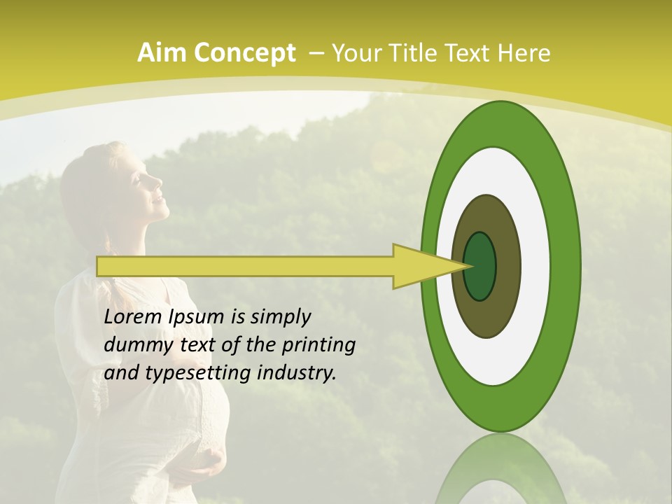 A Woman Standing In Front Of A Green Hillside PowerPoint Template