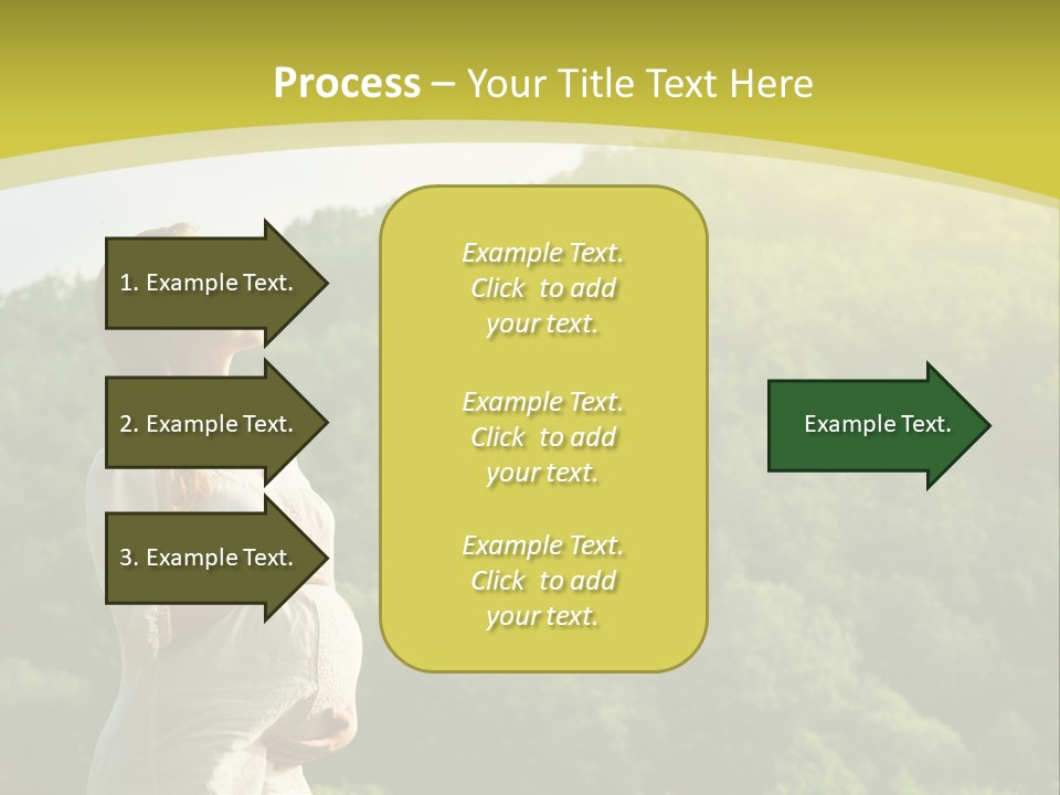 A Woman Standing In Front Of A Green Hillside PowerPoint Template