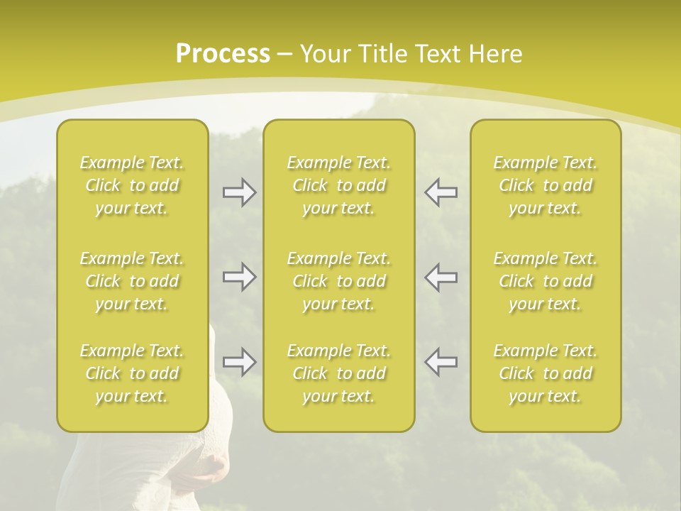 A Woman Standing In Front Of A Green Hillside PowerPoint Template