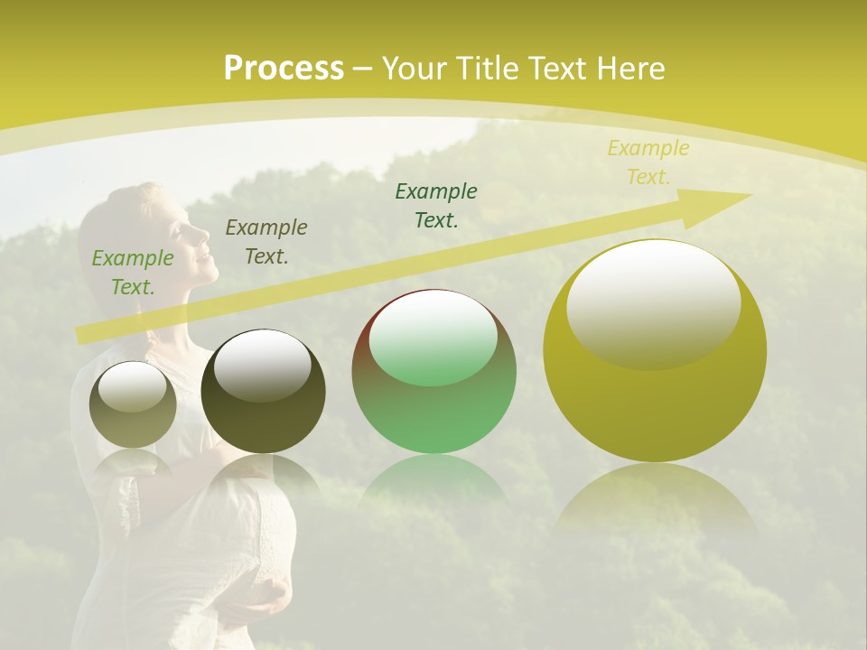 A Woman Standing In Front Of A Green Hillside PowerPoint Template