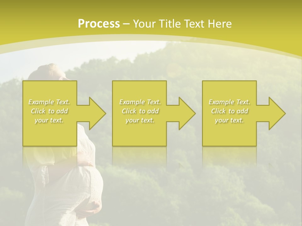 A Woman Standing In Front Of A Green Hillside PowerPoint Template